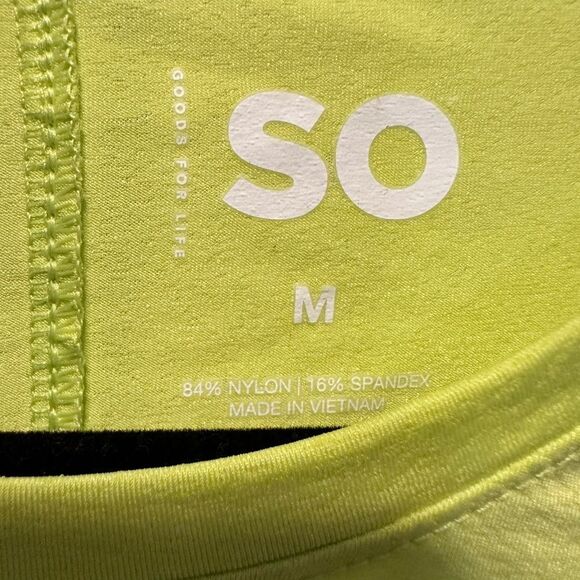 NWT SO Women's Lime Green Athletic Long Sleeve Top - Size Medium - Picture 3 of 6